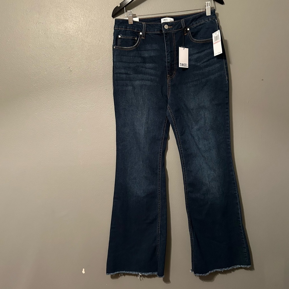 Tinsel Dark Blue Flare Jeans